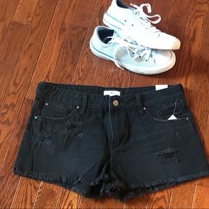 Bp. Black distressed frayed hem jean shorts